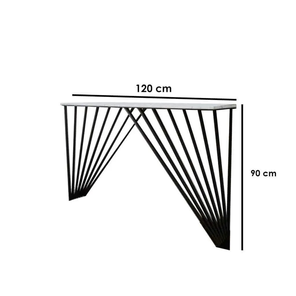 تسوق الأن من هومكس كونسول معدن بسطح رخام 120*30*90 سم - STA33 بأفضل سعر وأفضل جودة