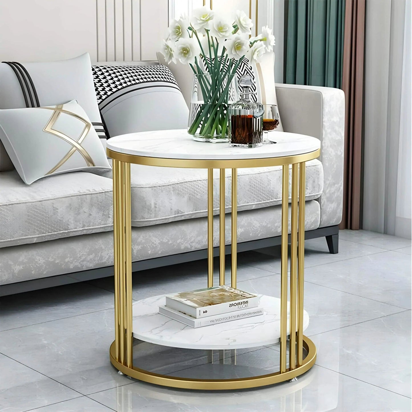 تسوق الأن من هومكس ترابيزة جانبية معدن 40*40*60 سم - STA53 بأفضل سعر وأفضل جودة