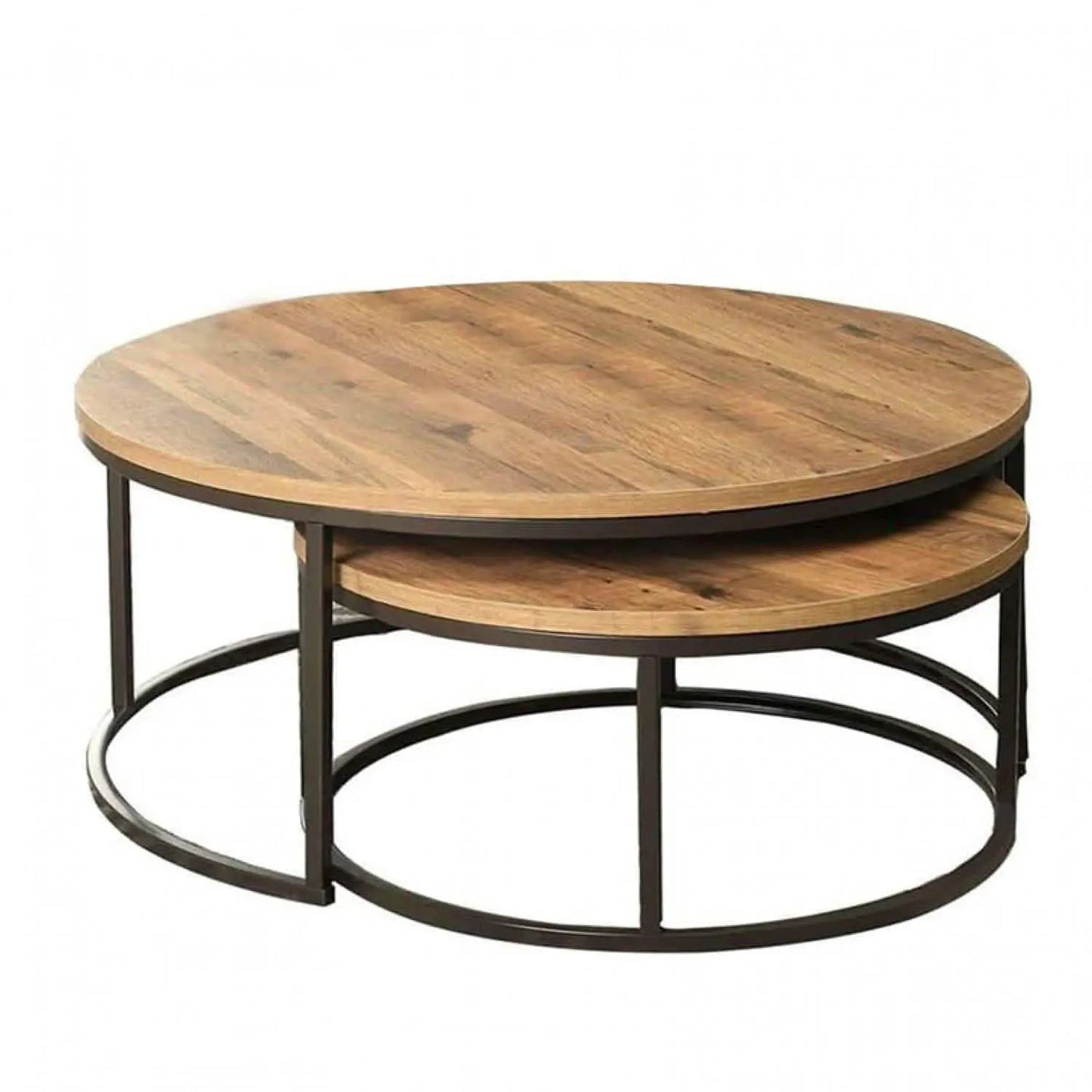 تسوق الأن من هومكس ترابيزة قهوة مزدوجة معدن بسطح خشب - STA44 بأفضل سعر وأفضل جودة