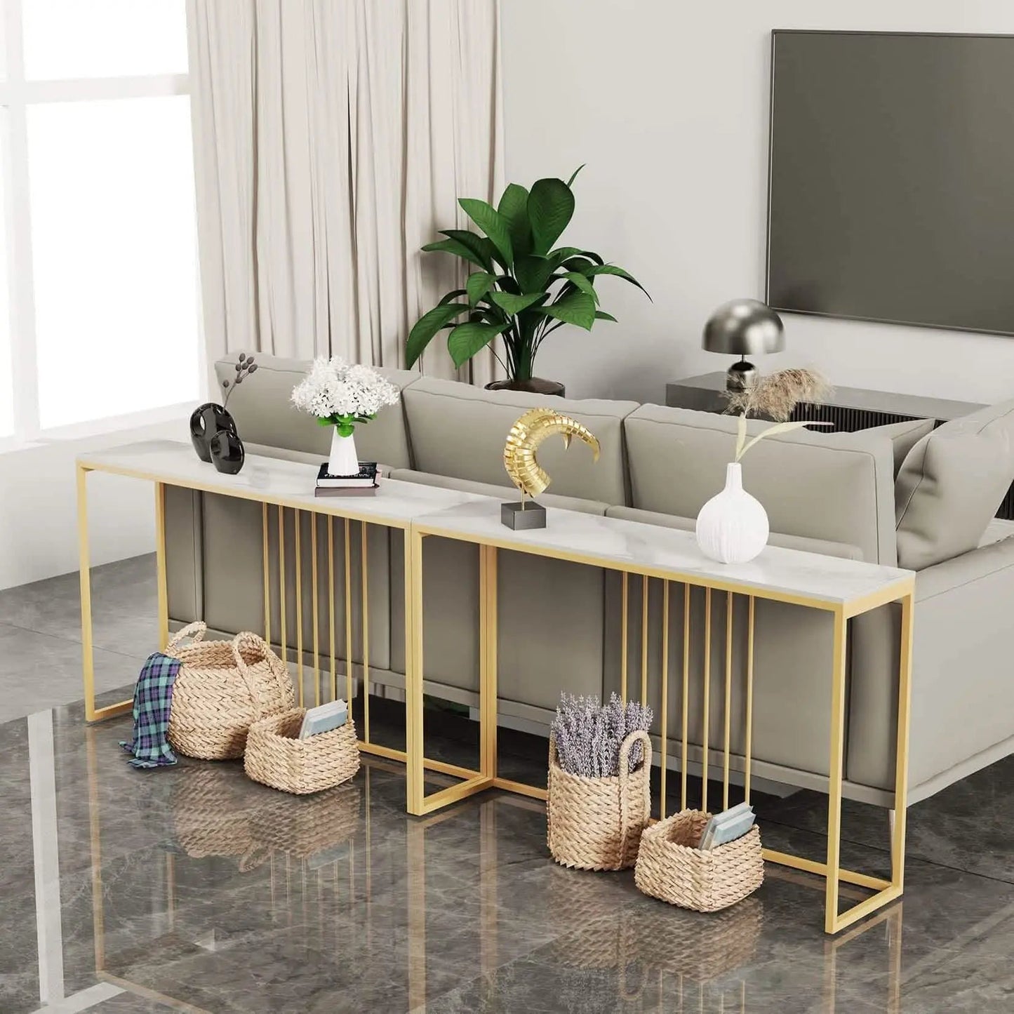 تسوق الأن من هومكس  كونسول معدن بسطح رخام 110*35*90 سم - STA91 بأفضل سعر وأفضل جودة 