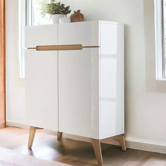 جزامة ابيض وبيج خشبي