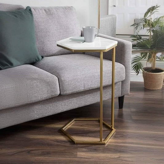 تسوق الأن من هومكس  ترابيزة جانبية بسطح رخام 40*40*50 سم - STA13 بأفضل سعر وأفضل جودة 